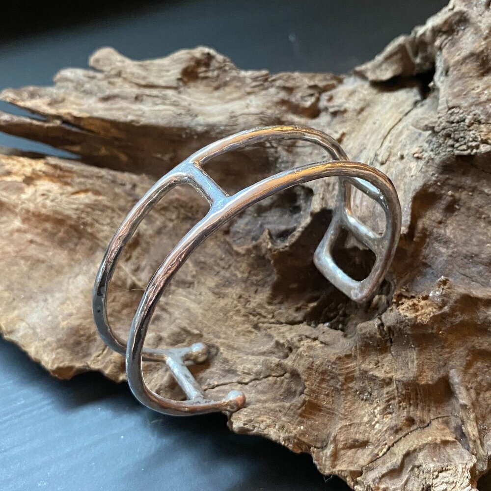 LUCKY BRAND - Sterling Silver Plated Cuff Bangle Ladder Bracelet - Picture 3 of 5